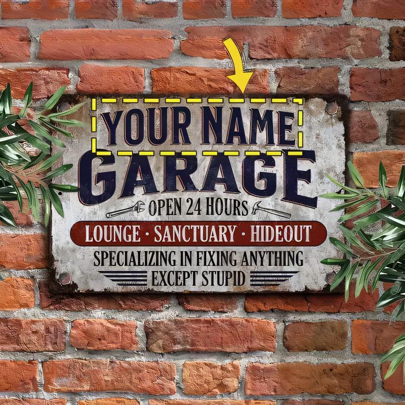 Targa in metallo vintage perso - Workshop Tools With Name recensione e prezzo