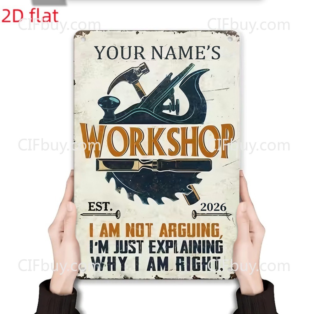 Insegna in Metallo Personalizz - Workshop Tools With Name recensione e prezzo